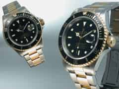Detailabbildung: Rolex Herrenarmbanduhr Oyster Perpetual Date Submariner Stahl-Gold Referenz 16613