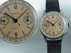 Detailabbildung: Rolex Herrenarmbanduhr Chronograph 30er Jahre 