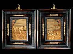 Detail images: Paar Gemälde auf Florentiner Stein