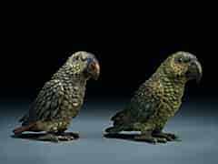 Detailabbildung: Paar Papageien aus Wiener Bronze