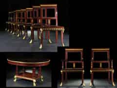 Detail images: Qualitätvolle Garnitur von Stühlen, Armlehnstühlen und Tisch
