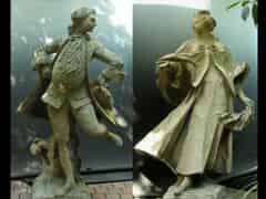 Detail images: Zwei Gusstein-Skulpturen.