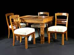 Detail images:  Art Déco-Tisch und vier Stühle
