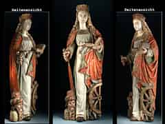 Detail images:  Bedeutende gotische Skulptur der Heiligen Katharina