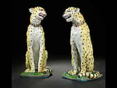 Detailabbildung: Paar Leoparden aus Steinzeug