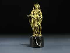 Detailabbildung: Marien-Standfigur in feuervergoldeter Bronze