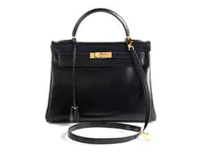 Detailabbildung:  Hermès Kelly Bag 32 cm „Black Box“