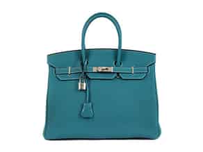 Detailabbildung:   Hermès Birkin Bag 35 cm „Bleu Jean“