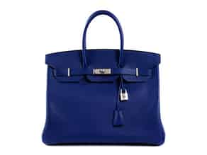 Detailabbildung:   Hermès Birkin Bag 35 cm „Bleu Electrique“