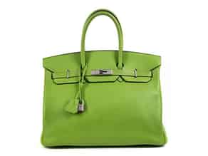 Detailabbildung:  † Hermès Birkin Bag 35 cm „Vert Cru“