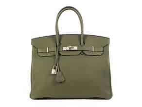 Detailabbildung:  † Hermès Birkin Bag 35 cm „Vert Veronese“
