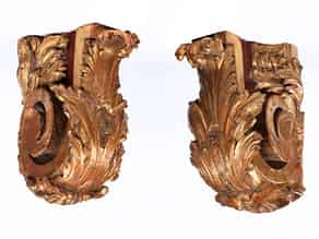 Detailabbildung:   Paar imposante Akanthusblatt-Konsolen