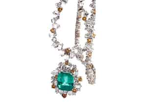 Detail images:   Smaragd-Diamantcollier
