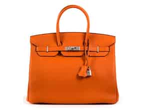 Detailabbildung:   Hermès Birkin Bag 35 cm „Orange“