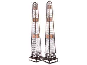 Detailabbildung:  Paar äußerst dekorative Obelisken als Lampen