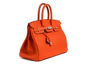 Detailabbildung:   Hermès Birkin Bag 35 cm „Feu Orange“
