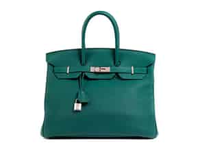 Detailabbildung:   Hermès Birkin Bag 35 cm „Malachite“