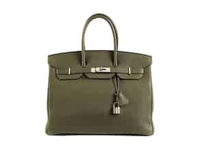 Detail images:  † Hermès Birkin Bag 35 cm „Vert Veronese“