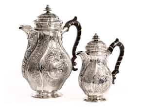 Detail images:   Zwei barocke Silberkannen