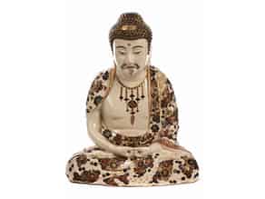 Detail images:   Großer, plastischer Satsuma Buddha