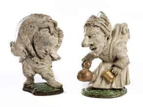 Detailabbildung:   Paar geschnitzte Zwergenfiguren (Nani)