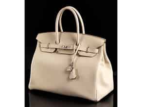 Detail images:  Hermès Birkin Bag 35 cm „Craie“
