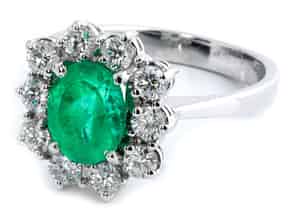 Detail images:  Smaragd-Brillantring