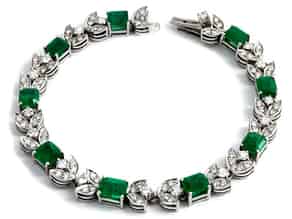 Detailabbildung:  Smaragd-Brillant-Armband