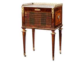 Detailabbildung:  Feines Louis XVI-Nachttischchen, gestempelt „RVLC“