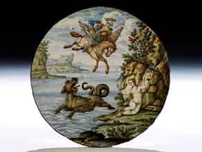 Detail images:  Majolika-Tondino von Saverio Grue, 1731 - 1799