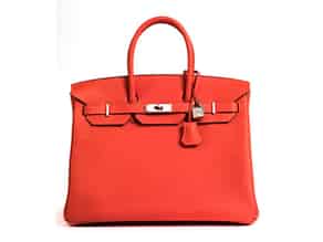 Detailabbildung:   Hermès Birkin Bag 35 cm „Rouge Pivoine“