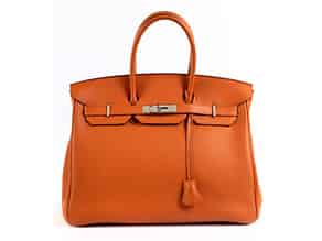 Detailabbildung:   Hermès Birkin Bag 35 cm „Orange“