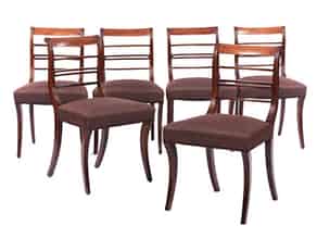 Detail images:   Satz von sechs Stühlen in englischem Stil