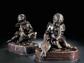 Detailabbildung:  † Paar Bronzefiguren