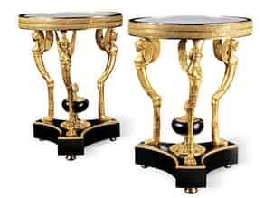 Detail images:  † Paar Tischchen im Empire-Stil