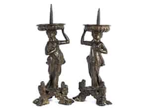 Detail images:  Paar figürliche Bronzeleuchter