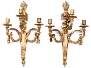 Detail images:   Paar Louis XVI-Wandappliken