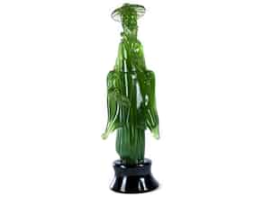 Detail images:  Glasskulptur eines Chinesen, wohl Nason