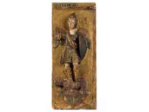 Detailabbildung:  Spanisches Relief „Heiliger Michael“