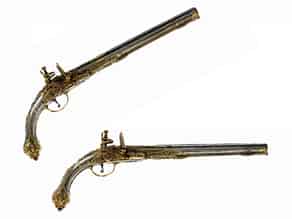 Detailabbildung:  Paar historisch bedeutende Silberpistolen