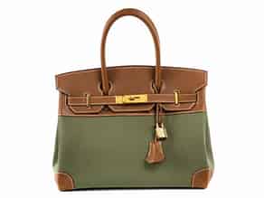 Detail images:  Hermès Birkin Bag „Canvas and Leather“