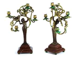 Detail images:  Paar Jugendstil-Kerzenleuchter