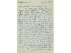 Detailabbildung:  Max Brod: handschriftlicher Brief an den Schriftsteller und Verleger Hanns Arens mit Passagen über Franz Kafka und Stefan Zweig
