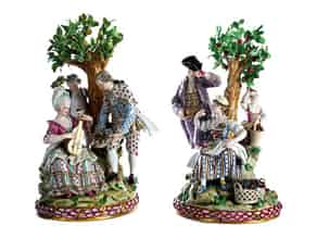 Detailabbildung:  Paar Meissener Porzellanfigurengruppen