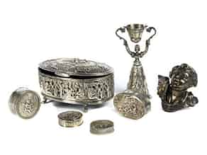 Detail images:  Konvolut von sieben Silberobjekten