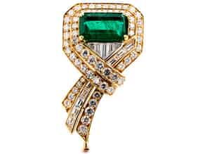 Detail images:  Smaragd-Diamantbrosche