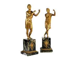Detail images:  Zwei vergoldete Bronzefiguren
