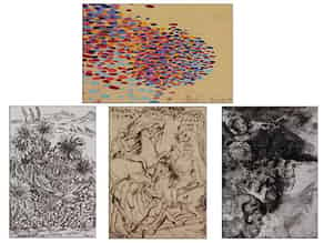 Detail images:  Konvolut von vier Arbeiten auf Papier