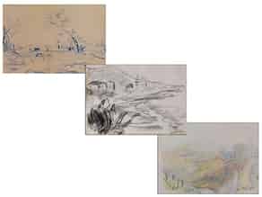 Detail images:  Konvolut von drei Landschaftsskizzen