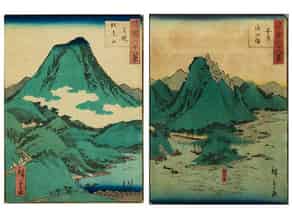 Detailabbildung:  Paar japanische Farbholzschnitte von Utagawa Hiroshige II, 1826 - 1869